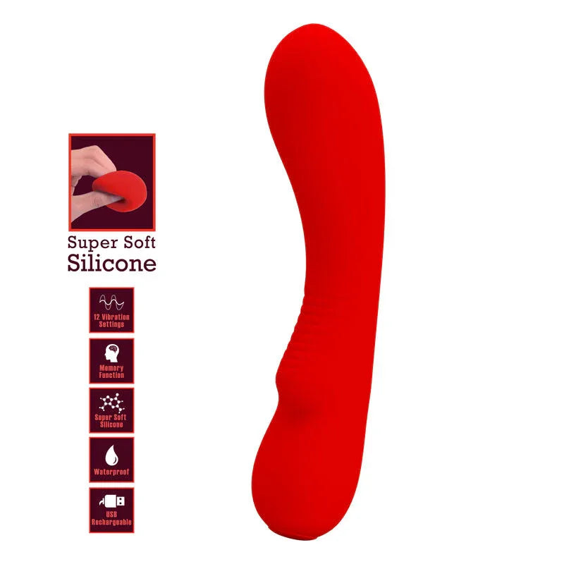 PRETTY LOVE - PRESCOTT WIEDERAUFLADBARER VIBRATOR ROT - Vanelion Paradise
