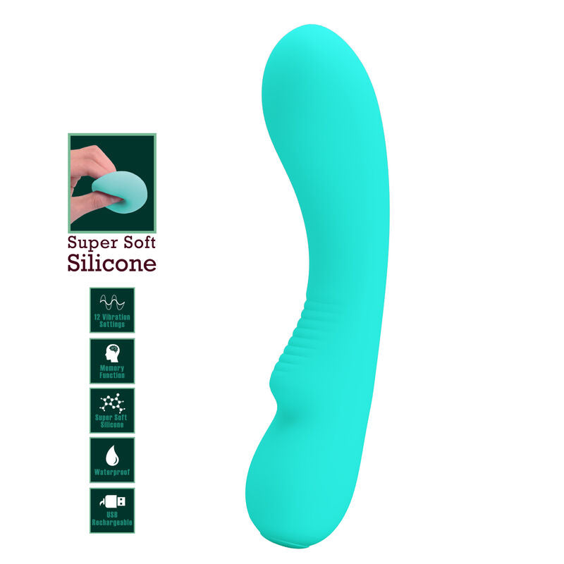 PRETTY LOVE - PRESCOTT WIEDERAUFLADBARER VIBRATOR AQUA GREEN