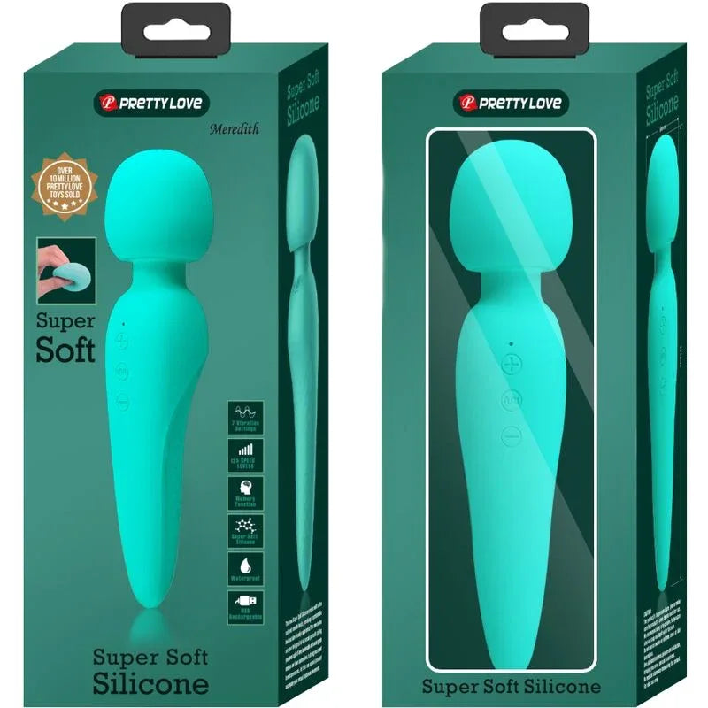 PRETTY LOVE - MEREDITH MASSAGER 12 VIBRATIONSMODI AQUA GRÜN - Vanelion Paradise