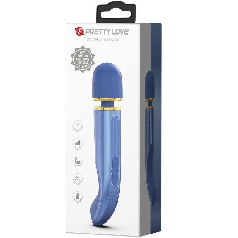 PRETTY LOVE - MASSAGER 7 VIBRATIONSMODI BLAU