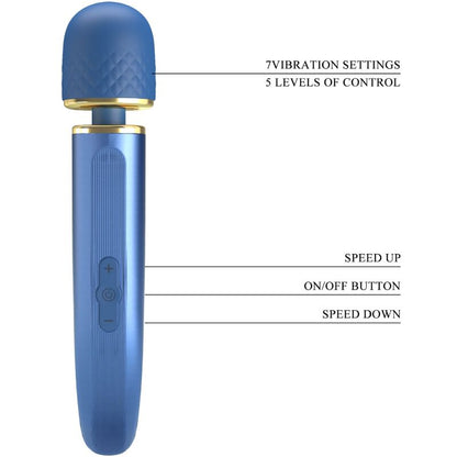 PRETTY LOVE - MASSAGER 7 VIBRATIONSMODI BLAU