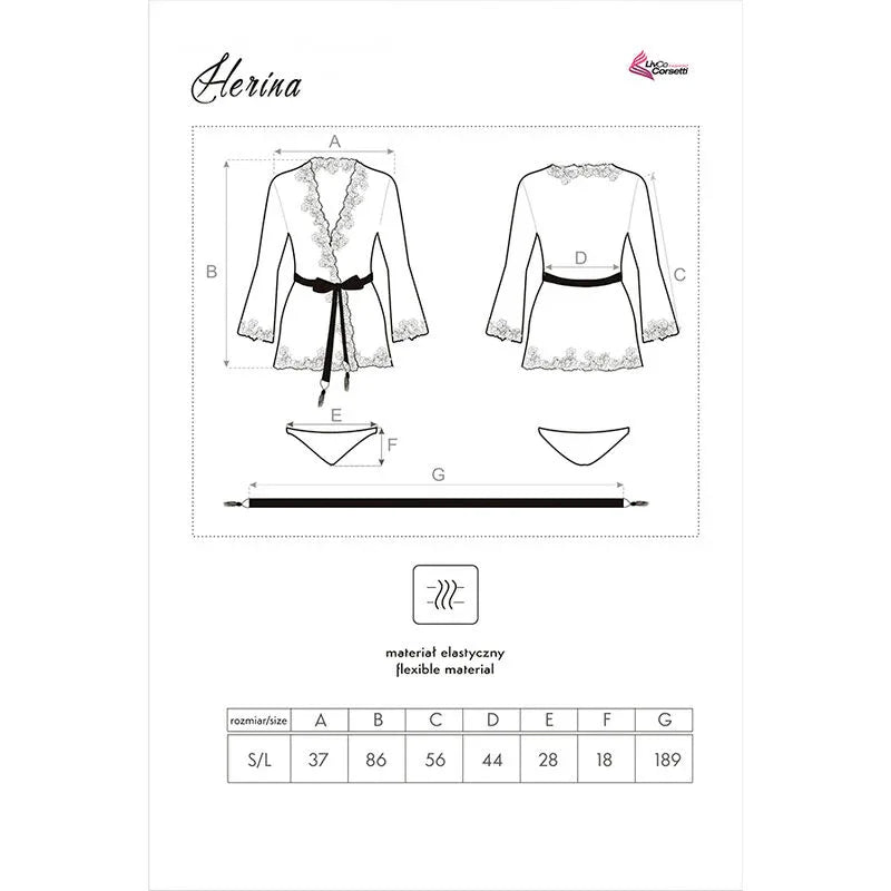 LIVCO CORSETTI FASHION - HERINA LC XG056 MORGENMANTEL + PANTY SCHWARZ EINE GRÖSSE - Vanelion Paradise