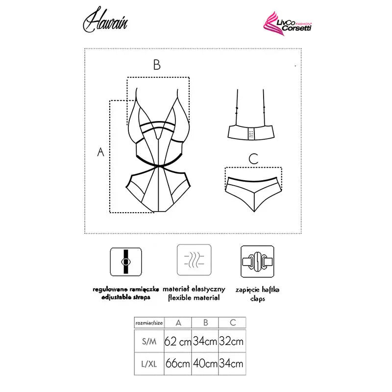 LIVCO CORSETTI FASHION - HAWAIN LC 90665 KÖRPER SCHWARZ - Vanelion Paradise
