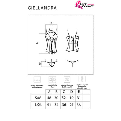 LIVCO CORSETTI FASHION - GIELLANDRA FOR THE SENSES COLLECTION KORSETT + PANTY SCHWARZ