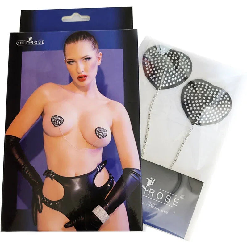 CHILIROSE - CR 4662 NIPPELABDECKUNGEN SILBER & SCHWARZ - Vanelion Paradise
