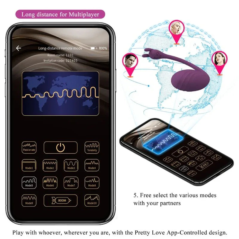 PRETTY LOVE - CATALINA VIBRATOR APP FERNBEDIENUNG LILA - Vanelion Paradise