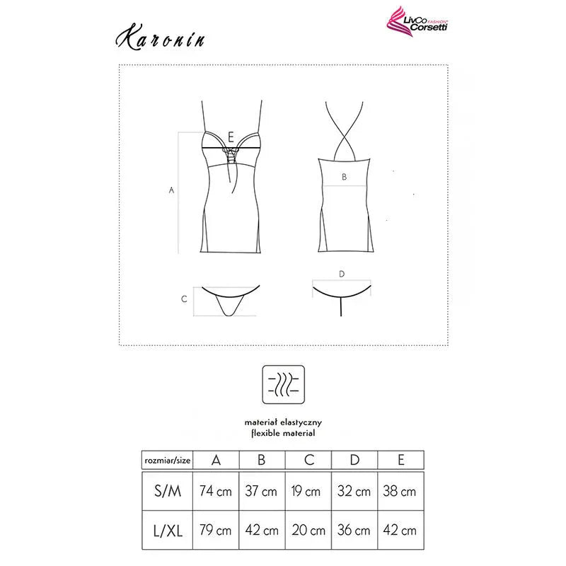 LIVCO CORSETTI FASHION - KARONIN LC 90628 HEMD + HOSE SCHWARZ - Vanelion Paradise
