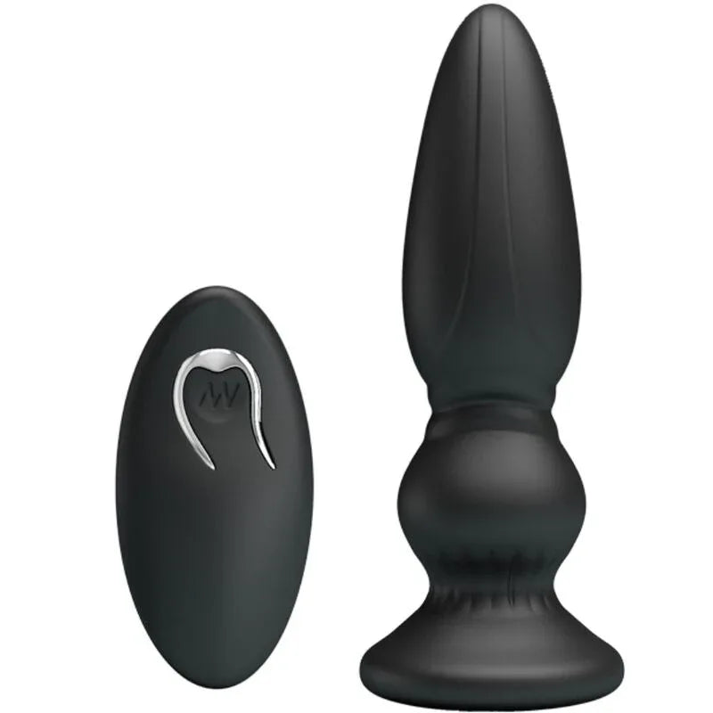 MR PLAY - LEISTUNGSSTARKER VIBRATOR MIT FERNBEDIENUNG, ANALSTECKER, SCHWARZ - Vanelion Paradise