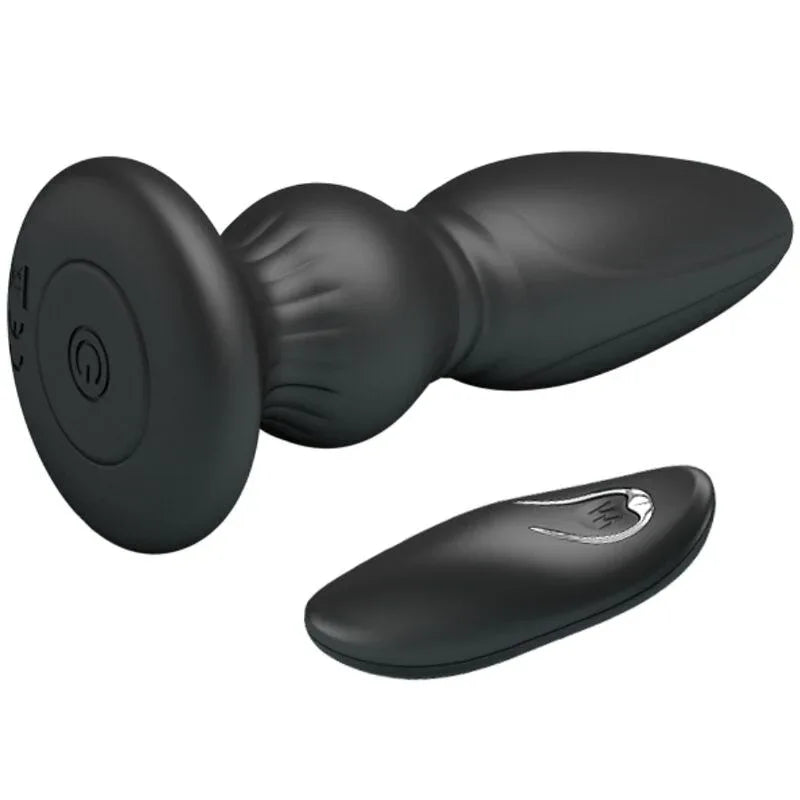 MR PLAY - LEISTUNGSSTARKER VIBRATOR MIT FERNBEDIENUNG, ANALSTECKER, SCHWARZ - Vanelion Paradise