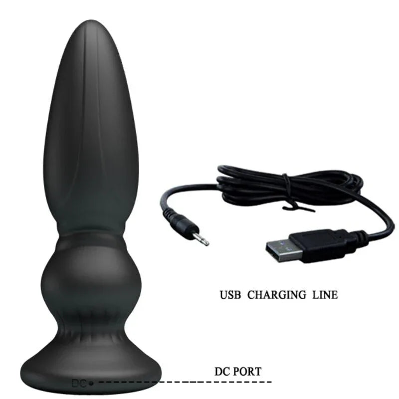MR PLAY - LEISTUNGSSTARKER VIBRATOR MIT FERNBEDIENUNG, ANALSTECKER, SCHWARZ - Vanelion Paradise