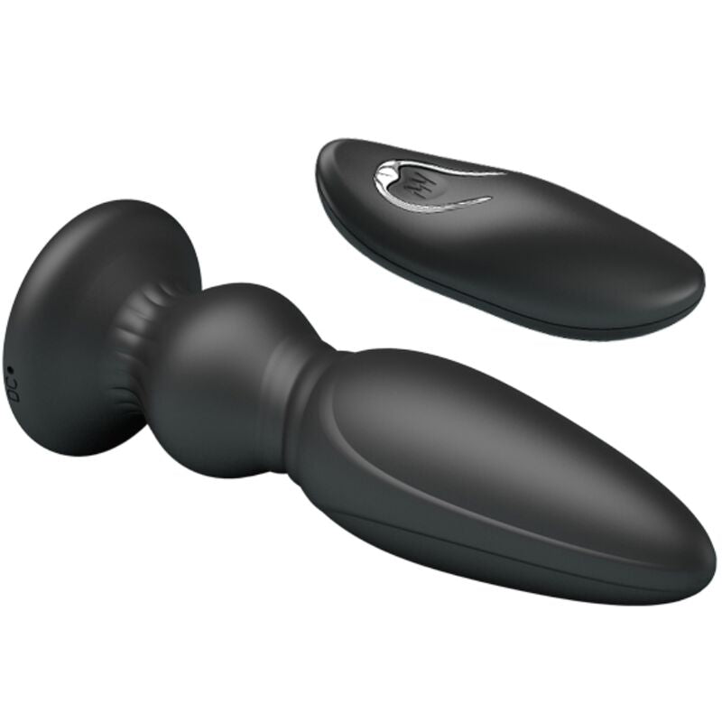 MR PLAY - LEISTUNGSSTARKER VIBRATOR MIT FERNBEDIENUNG, ANALSTECKER, SCHWARZ