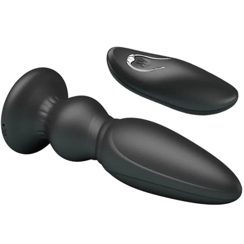 MR PLAY - LEISTUNGSSTARKER VIBRATOR MIT FERNBEDIENUNG, ANALSTECKER, SCHWARZ - Vanelion Paradise