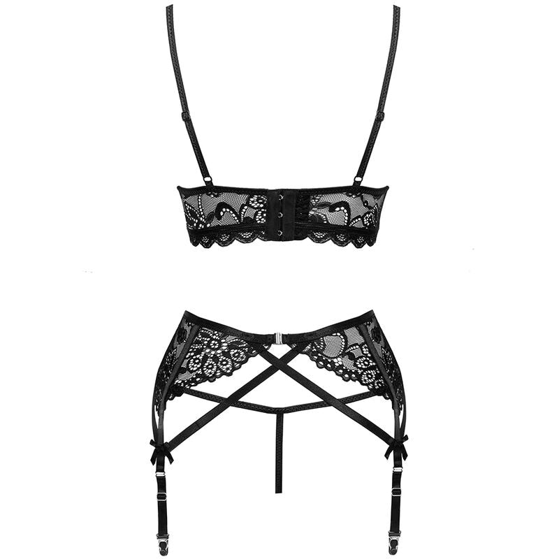 LIVCO CORSETTI FASHION - MORIDAM LC 90552 BH + STRUMPFGÜRTEL + HÖSCHE NEGRO