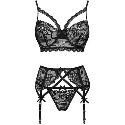 LIVCO CORSETTI FASHION - MORIDAM LC 90552 BH + STRUMPFGÜRTEL + HÖSCHE NEGRO