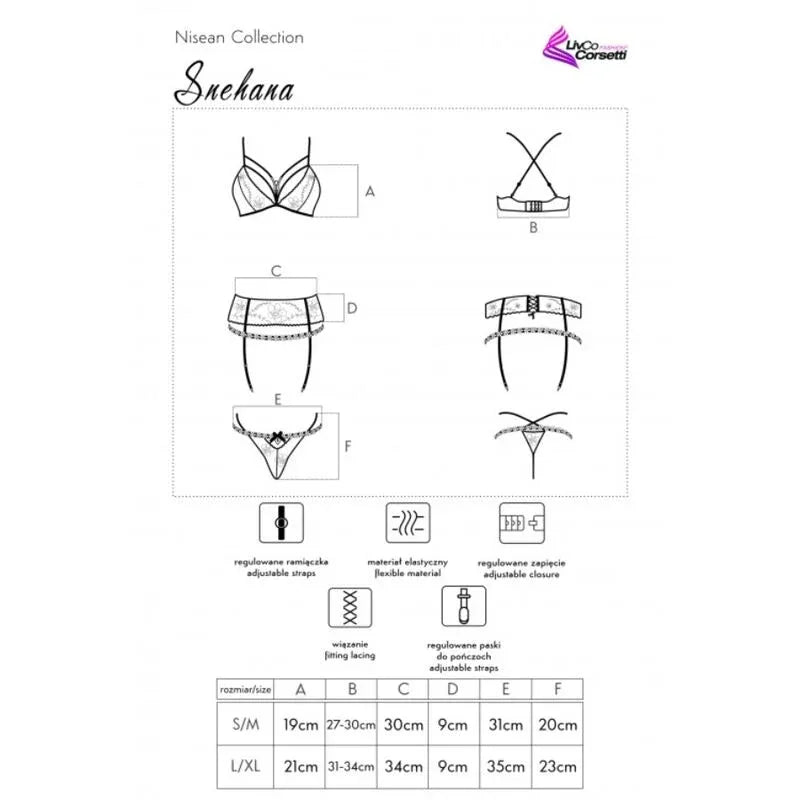 LIVCO CORSETTI FASHION - SNEHANA LC 90443 BH + STRUMPFGÜRTEL + HÖSCHE SCHWARZ - Vanelion Paradise