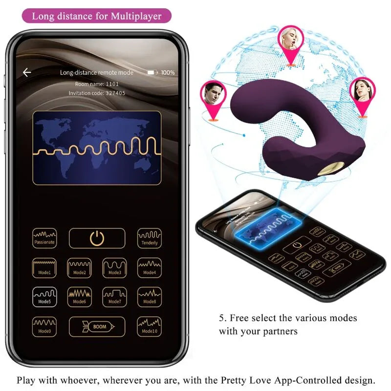 PRETTY LOVE - BILLY VIBRATIONSFERNBEDIENUNG LILA KOSTENLOSE APP - Vanelion Paradise