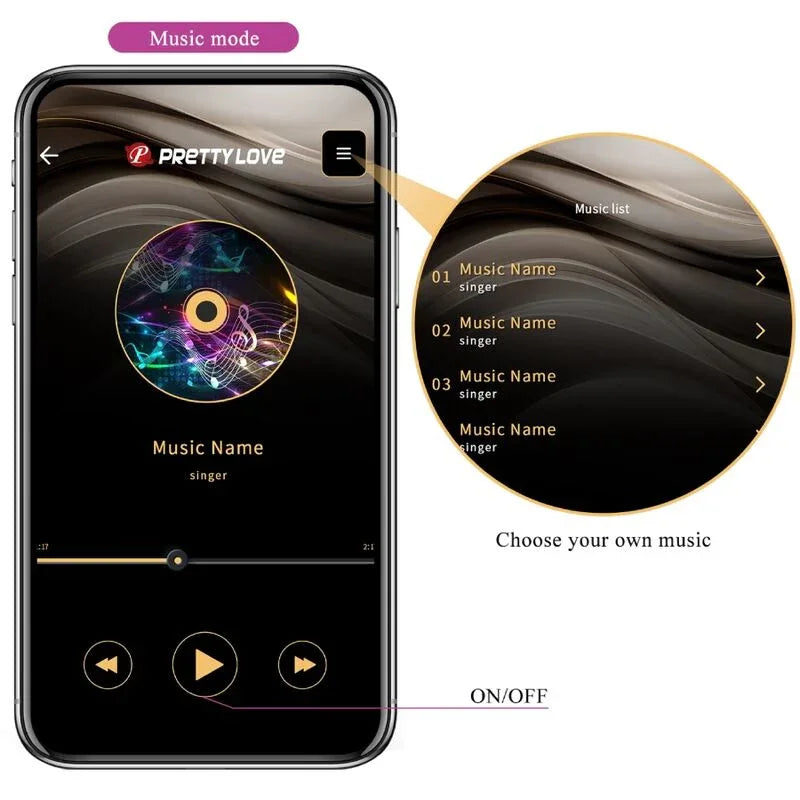PRETTY LOVE - BILLY VIBRATIONSFERNBEDIENUNG LILA KOSTENLOSE APP - Vanelion Paradise