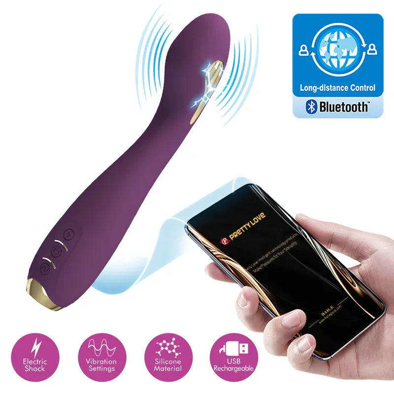 PRETTY LOVE - HECTOR ELECTROSHOCK VIBRATOR PER APP-STEUERUNG LILA - Vanelion Paradise