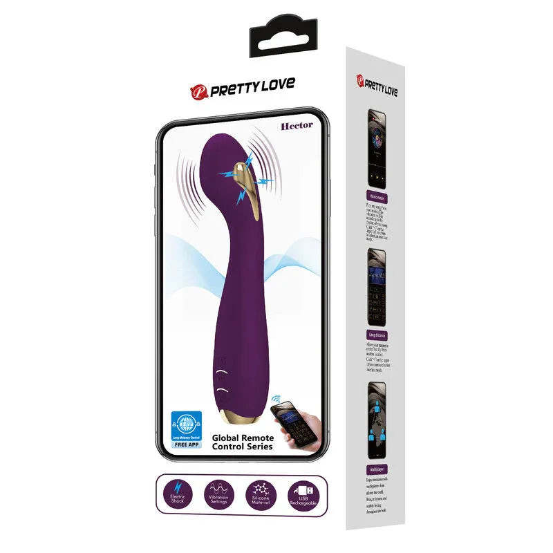 PRETTY LOVE - HECTOR ELECTROSHOCK VIBRATOR PER APP-STEUERUNG LILA - Vanelion Paradise