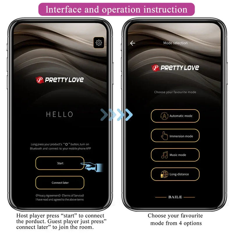 PRETTY LOVE - HECTOR ELECTROSHOCK VIBRATOR PER APP-STEUERUNG LILA - Vanelion Paradise