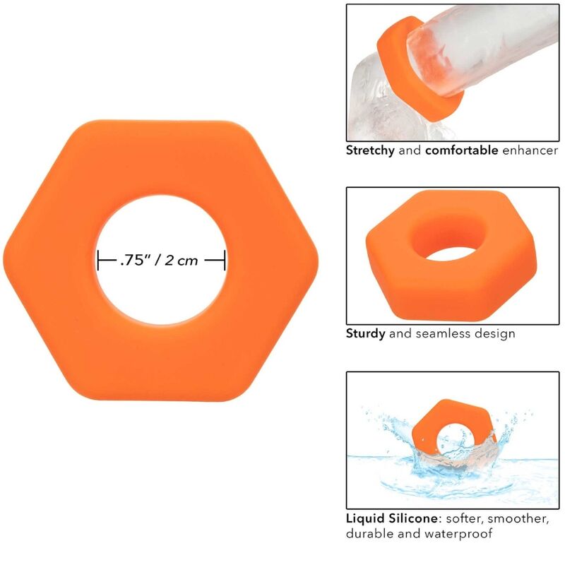 CALEXOTICS - ALPHA PROLONG SEXAGON RING ORANGE