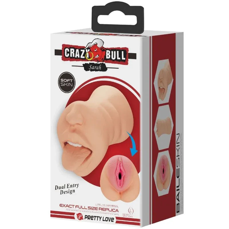 CRAZY BULL - SARAH VAGINAFÖRMIGER MASTUBADOR MIT DOPPELTEM EINGANG - Vanelion Paradise