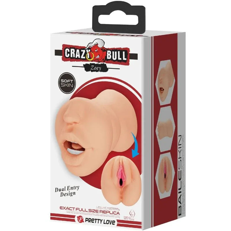 CRAZY BULL - ZOEY VAGINAFÖRMIGER MASTUBADOR MIT DOPPELTEM EINGANG - Vanelion Paradise