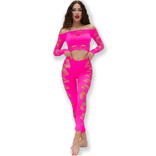 CHILIROSE - CR 4632 TOP & HOSE PINK GRÖßE/L