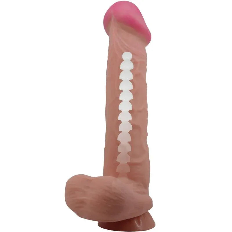PRETTY LOVE - SLIDING SKIN SERIES REALISTISCHER DILDO MIT SLIDING SKIN SAUGNAPF BRAUN 26 CM - Vanelion Paradise