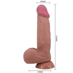 PRETTY LOVE - SLIDING SKIN SERIES REALISTISCHER DILDO MIT GLEITENDEM BRAUNEN HAUT-SAUGNAP 21,8 CM - Vanelion Paradise