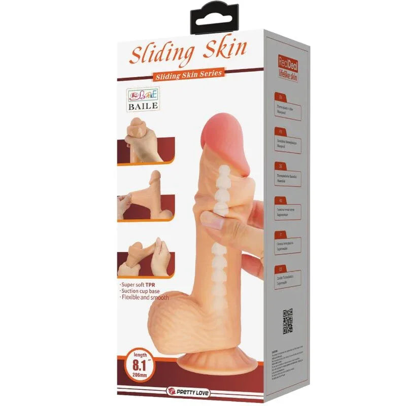 PRETTY LOVE - SLIDING SKIN SERIES REALISTISCHER DILDO MIT GLEITENDEM HAUT-SAUGNAP 20,6 CM - Vanelion Paradise