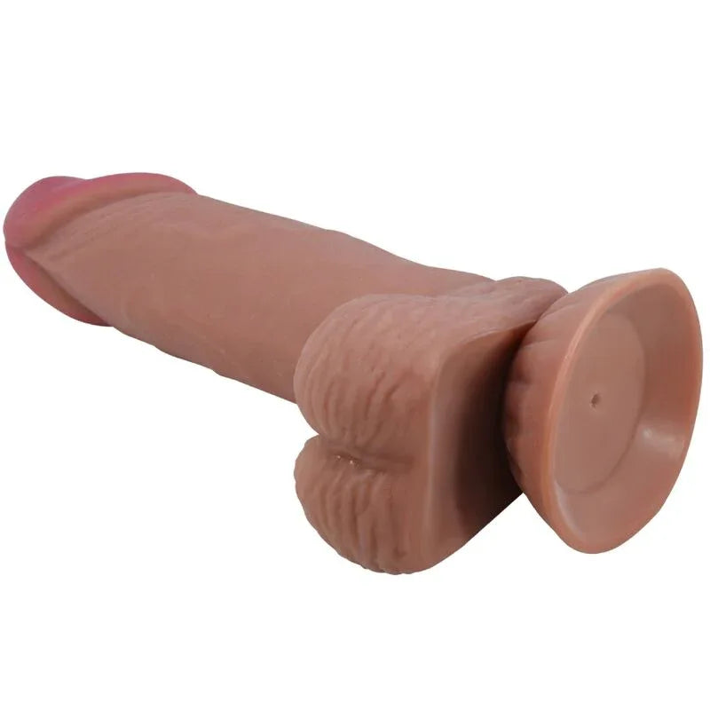 PRETTY LOVE - SLIDING SKIN SERIES REALISTISCHER DILDO MIT SCHIEBENDEM BRAUNEN HAUTSAUGNAPF 19,4 CM - Vanelion Paradise