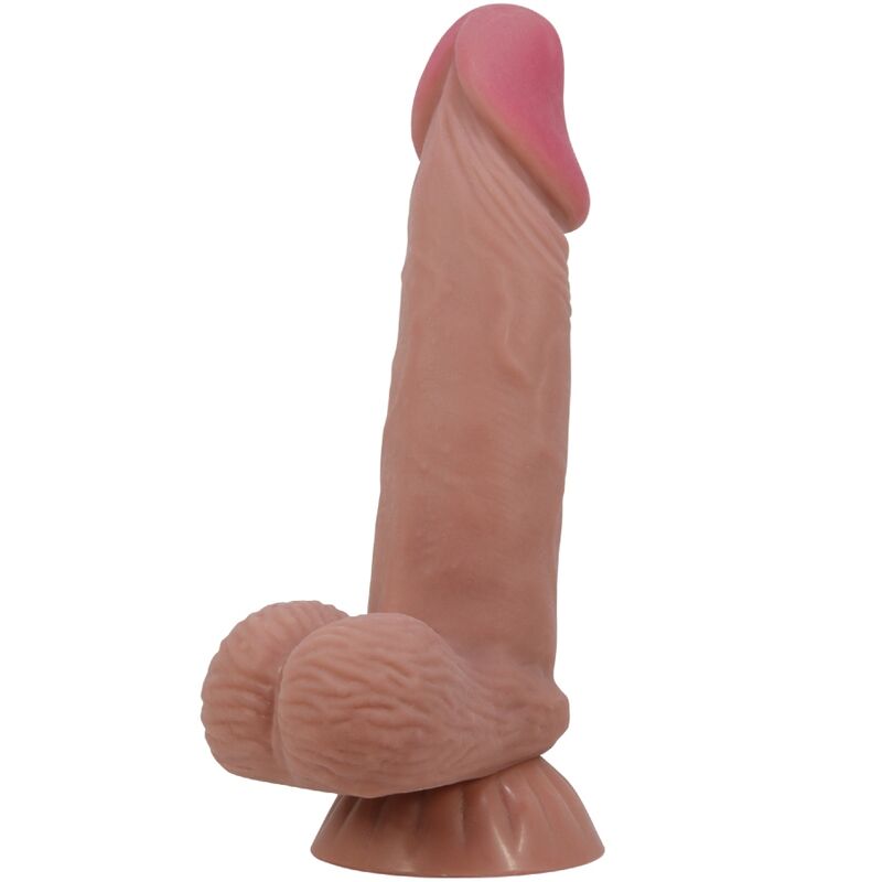 PRETTY LOVE - SLIDING SKIN SERIES REALISTISCHER DILDO MIT SCHIEBENDEM BRAUNEN HAUTSAUGNAPF 19,4 CM