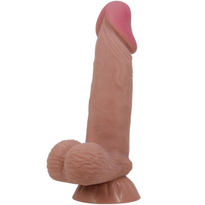 PRETTY LOVE - SLIDING SKIN SERIES REALISTISCHER DILDO MIT SCHIEBENDEM BRAUNEN HAUTSAUGNAPF 19,4 CM