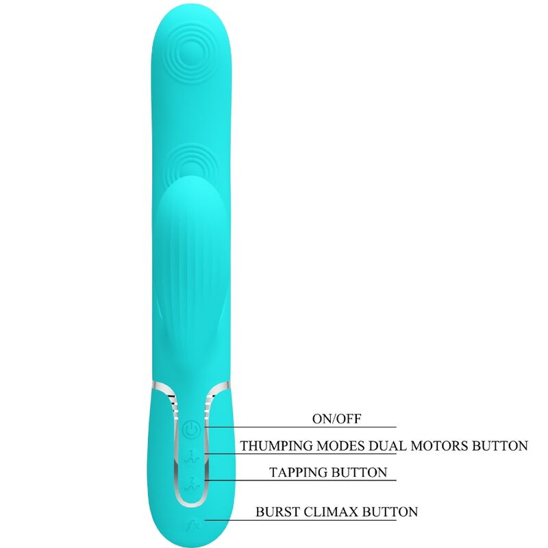 PRETTY LOVE - PERLITA MULTIFUNKTIONS-3-IN-1-G-PUNKT-VIBRATOR AQUA GRÜN