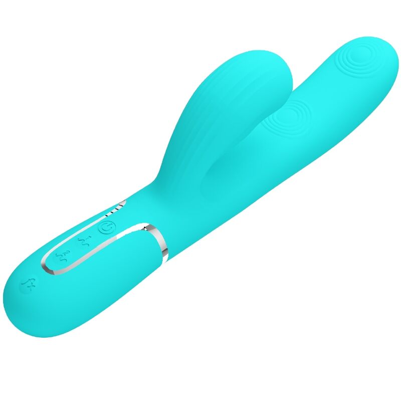 PRETTY LOVE - PERLITA MULTIFUNKTIONS-3-IN-1-G-PUNKT-VIBRATOR AQUA GRÜN