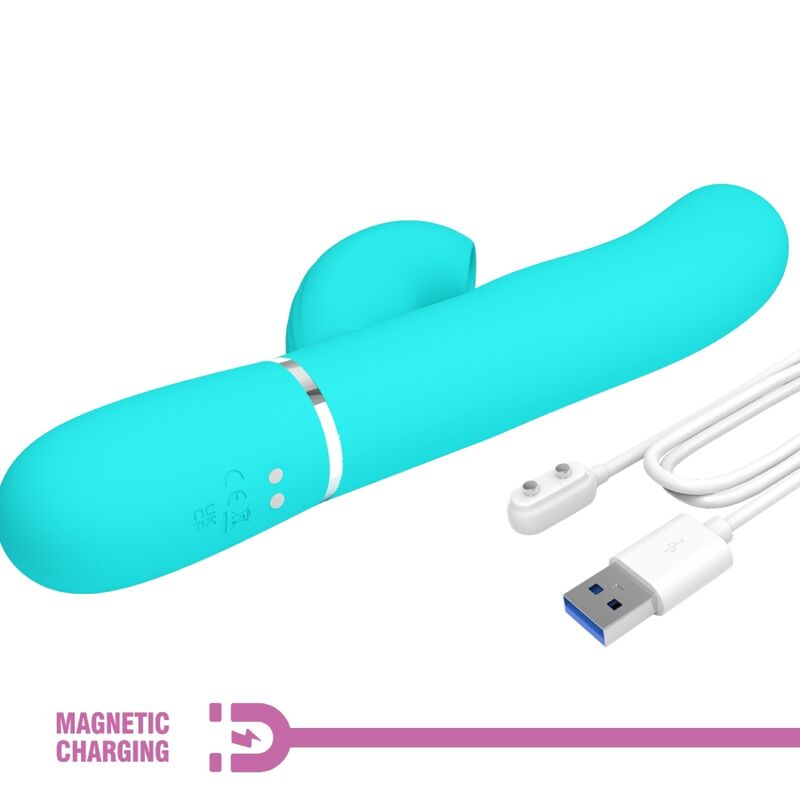 PRETTY LOVE - PERLITA MULTIFUNKTIONS-3-IN-1-G-PUNKT-VIBRATOR AQUA GRÜN