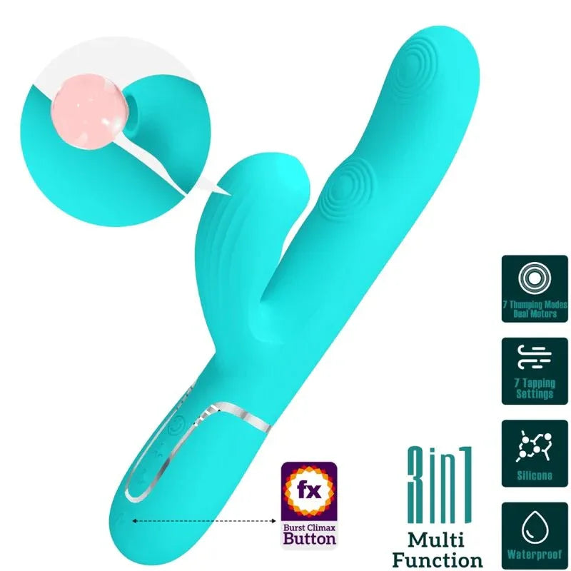PRETTY LOVE - PERLITA MULTIFUNKTIONS-3-IN-1-G-PUNKT-VIBRATOR AQUA GRÜN - Vanelion Paradise
