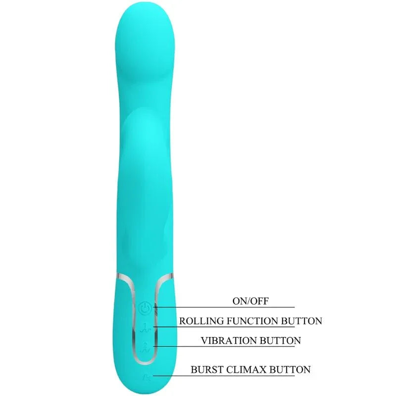 PRETTY LOVE - RABBIT VIBRATOR PEARLS AQUA GREEN - Vanelion Paradise