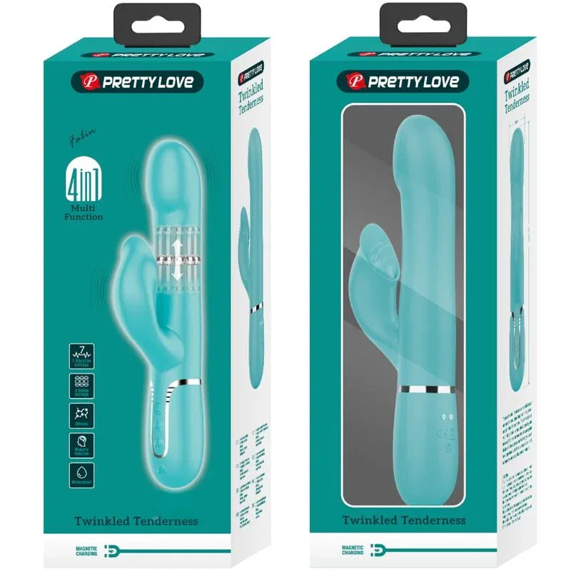 PRETTY LOVE - RABBIT VIBRATOR PEARLS AQUA GREEN - Vanelion Paradise