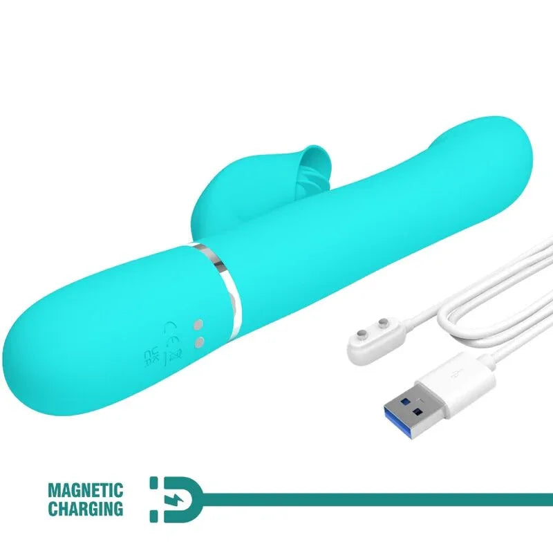 PRETTY LOVE - RABBIT VIBRATOR PEARLS AQUA GREEN - Vanelion Paradise