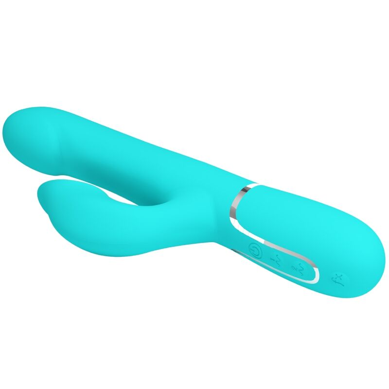 PRETTY LOVE - RABBIT VIBRATOR PEARLS AQUA GREEN