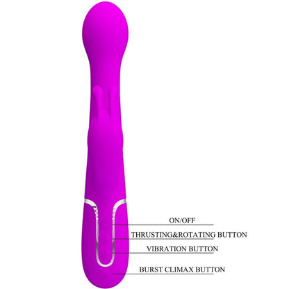 PRETTY LOVE - DEJON RABBIT VIBRATOR 3 IN 1 MULTIFUNKTIONSVIOLETT