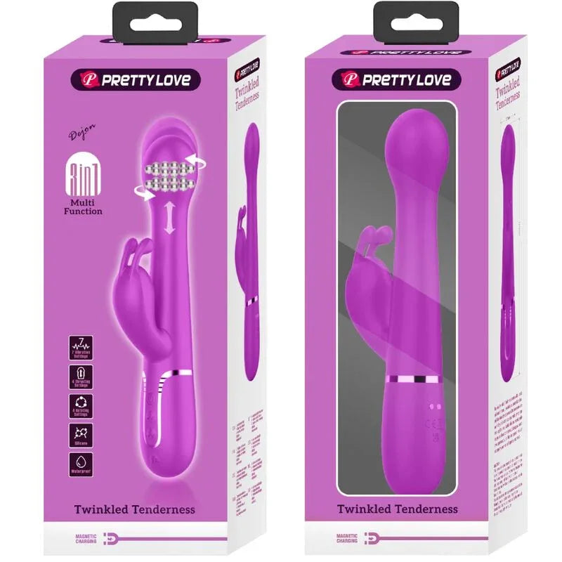 PRETTY LOVE - DEJON RABBIT VIBRATOR 3 IN 1 MULTIFUNKTIONSVIOLETT - Vanelion Paradise