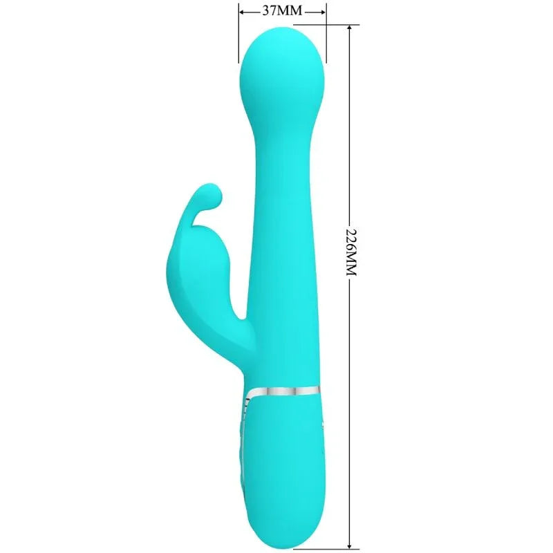 PRETTY LOVE - DEJON RABBIT VIBRATOR 3 IN 1 MULTIFUNKTIONS-AQUAGRÜN - Vanelion Paradise