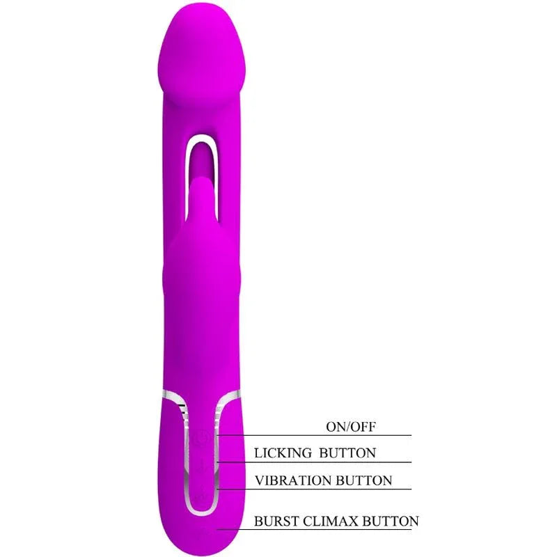 PRETTY LOVE - DEJON RABBIT VIBRATOR 3 IN 1 MULTIFUNKTIONS FUCSIA - Vanelion Paradise