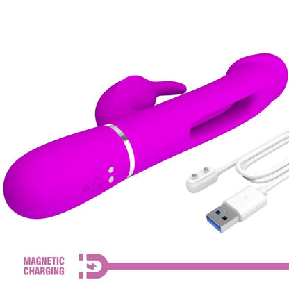 PRETTY LOVE - DEJON RABBIT VIBRATOR 3 IN 1 MULTIFUNKTIONS FUCSIA