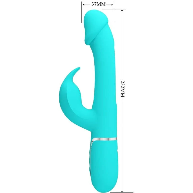 PRETTY LOVE - DEJON RABBIT VIBRATOR 3 IN 1 MULTIFUNKTIONS-AQUAGRÜN - Vanelion Paradise