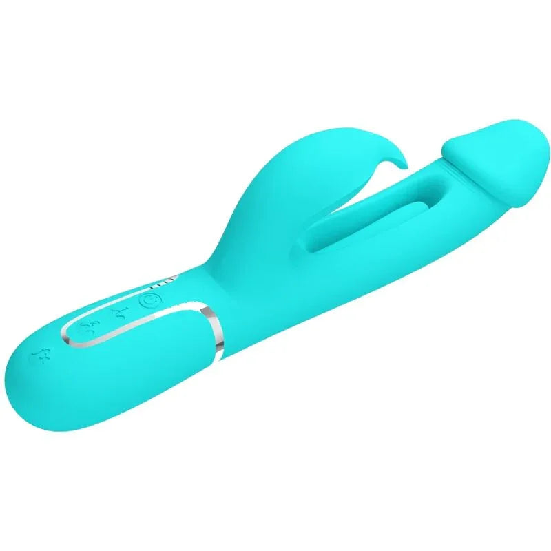 PRETTY LOVE - DEJON RABBIT VIBRATOR 3 IN 1 MULTIFUNKTIONS-AQUAGRÜN - Vanelion Paradise