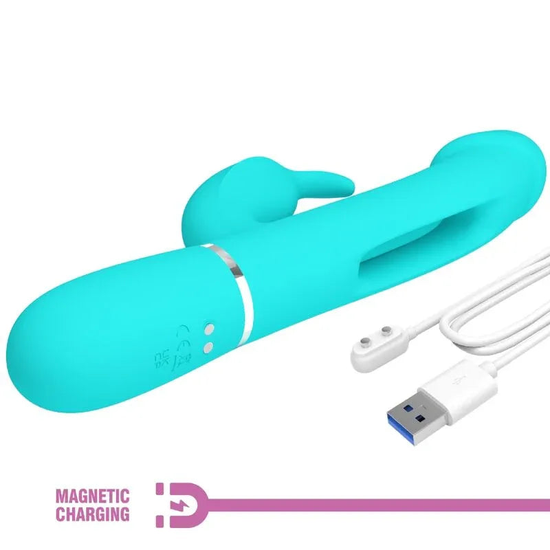 PRETTY LOVE - DEJON RABBIT VIBRATOR 3 IN 1 MULTIFUNKTIONS-AQUAGRÜN - Vanelion Paradise